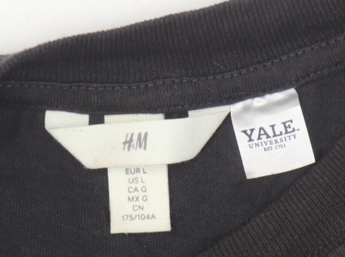H&M Black Yale T-Shirt Unisex L Casual University