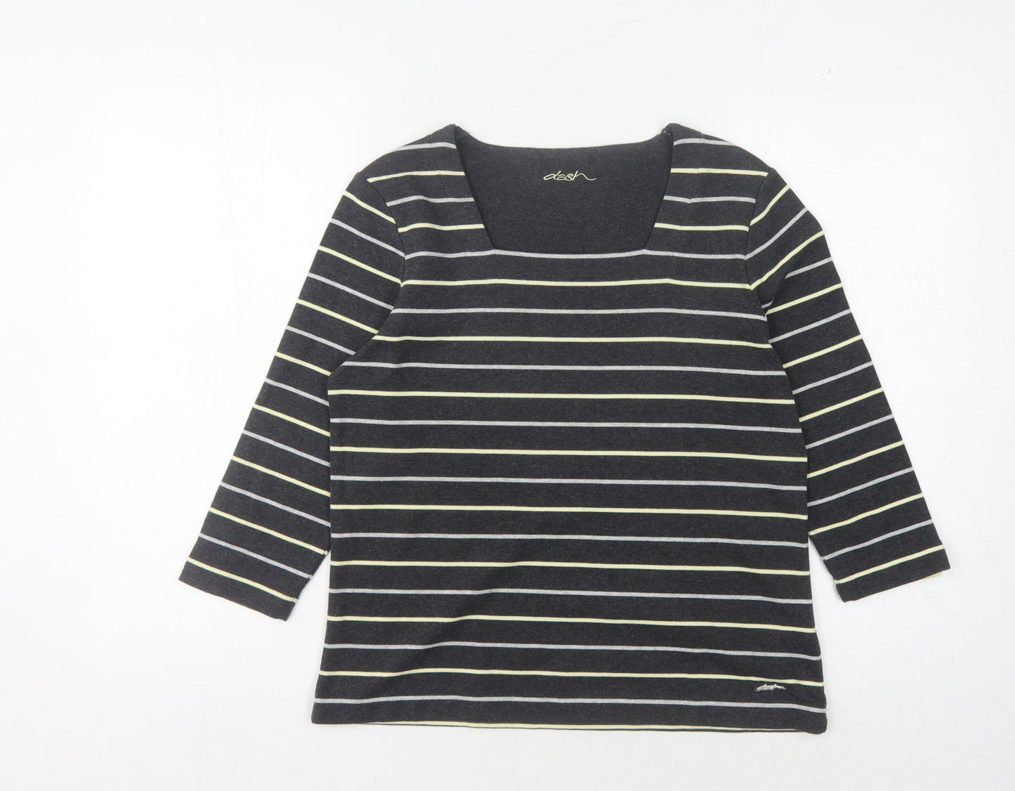 Dash Women’s Black Striped T-Shirt Size 12