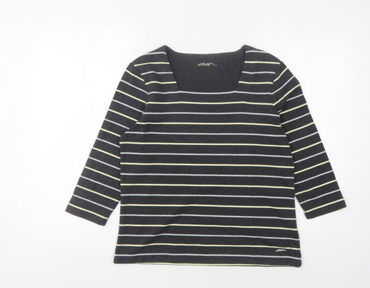 Dash Women’s Black Striped T-Shirt Size 12