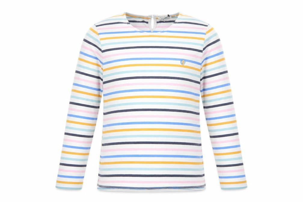 FatFace Girls Multicoloured Striped Cotton T-Shirt, Size 10-11