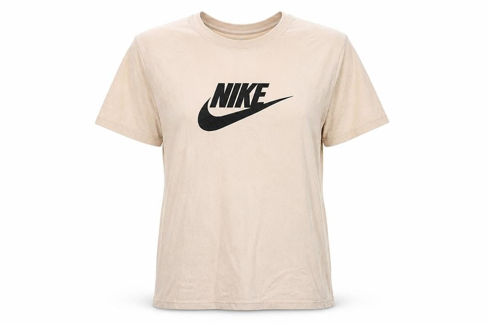 Nike Unisex Beige Cotton T-Shirt, S - Casual Basic Style