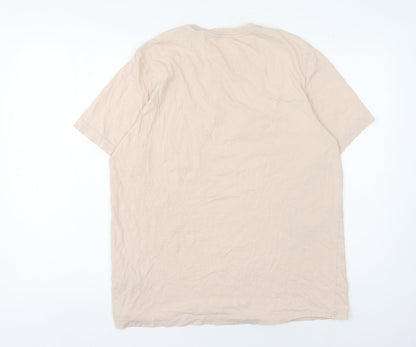 Nike Womens Beige Cotton T-Shirt, S - Casual Basic Style