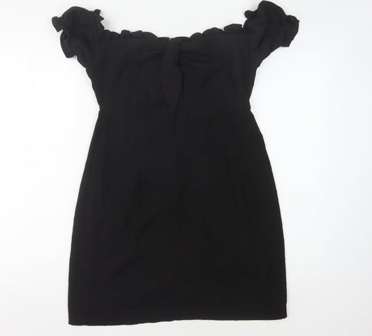 Narrated Women's Black Off-Shoulder Short Dress M