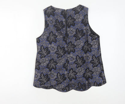 Oasis Women's Black Floral Blouse, Size 10