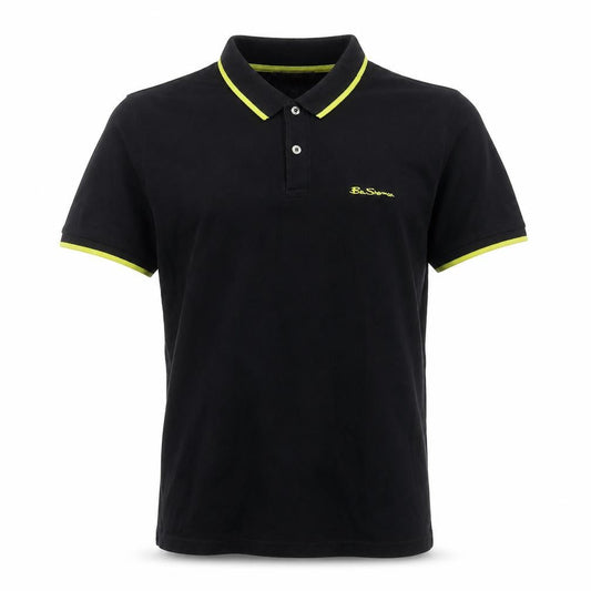 Ben Sherman Men's Black Cotton Polo Shirt Size S