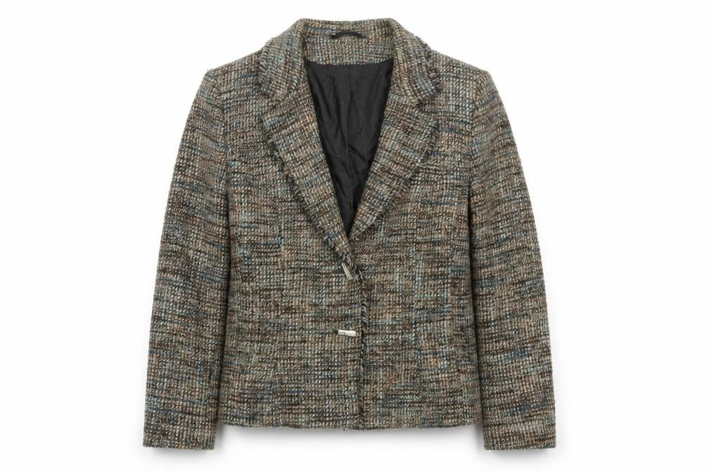 Minuet Women's Multicoloured Blazer Size 12 Check Bouclé