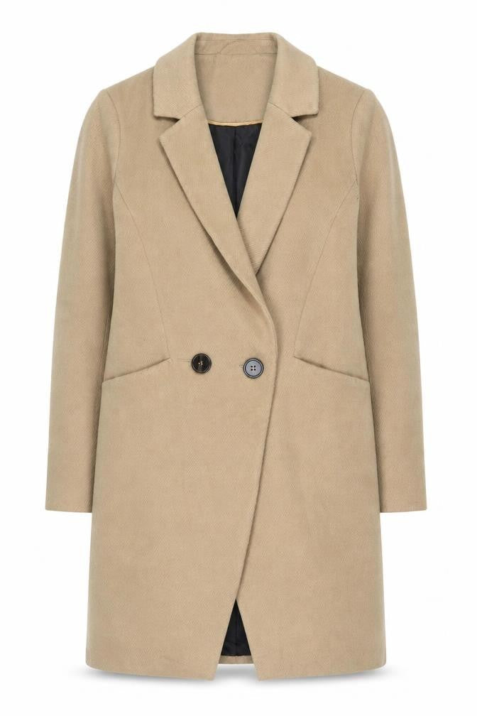 Oasis Women's Beige Long Overcoat Size M