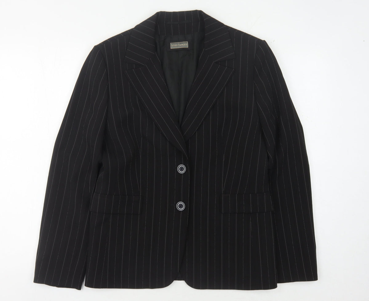 Yves Tanguy Women's Black Pinstripe Blazer Size 12