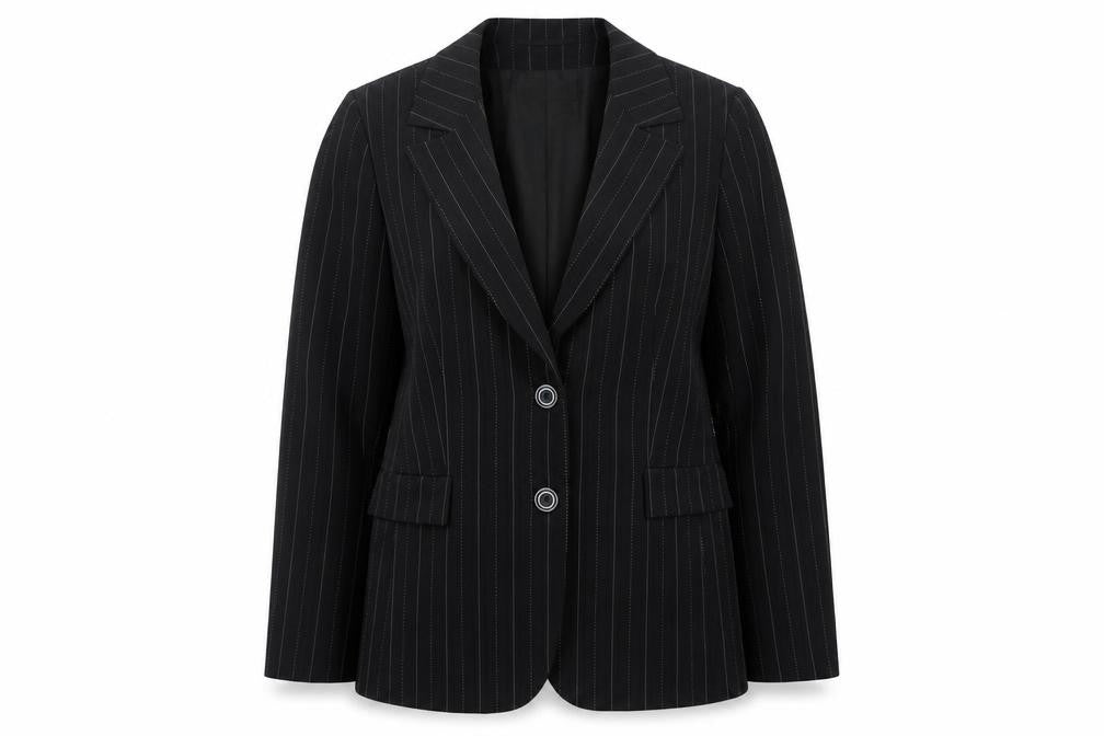 Yves Tanguy Women's Black Pinstripe Blazer Size 12