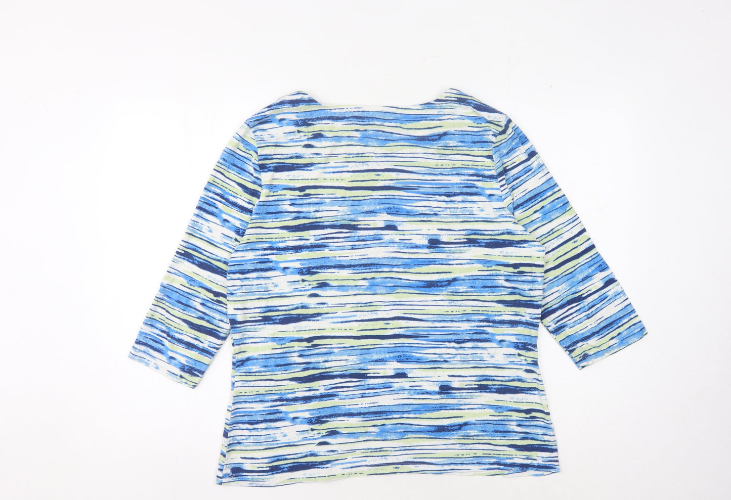 Honor Millburn Women Blue Striped Jersey Top Size 16