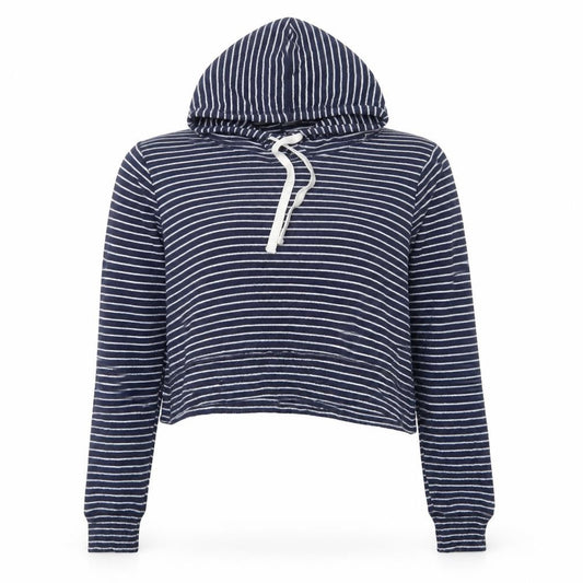 Hollister Women's Blue Striped Pullover Hoodie S