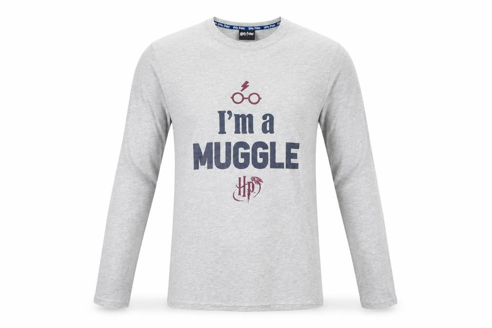 Harry Potter Men's Grey Muggle Long Sleeve T-Shirt