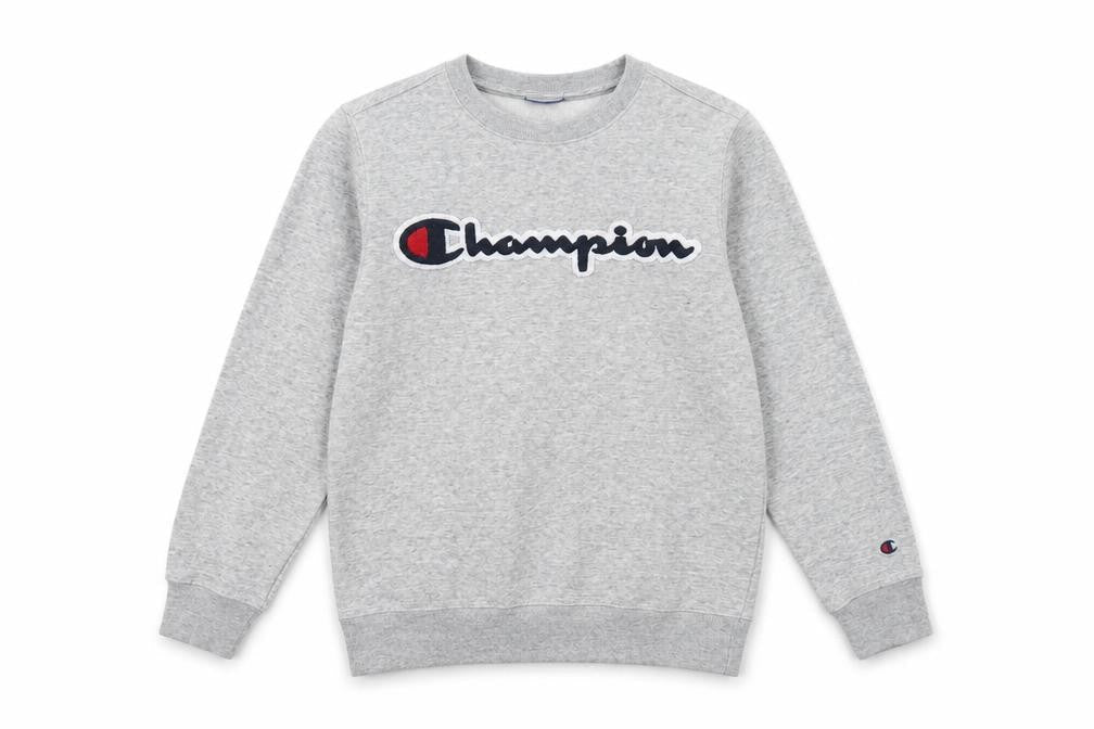 Champion Boys Grey Pullover Sweatshirt L Logo Casual