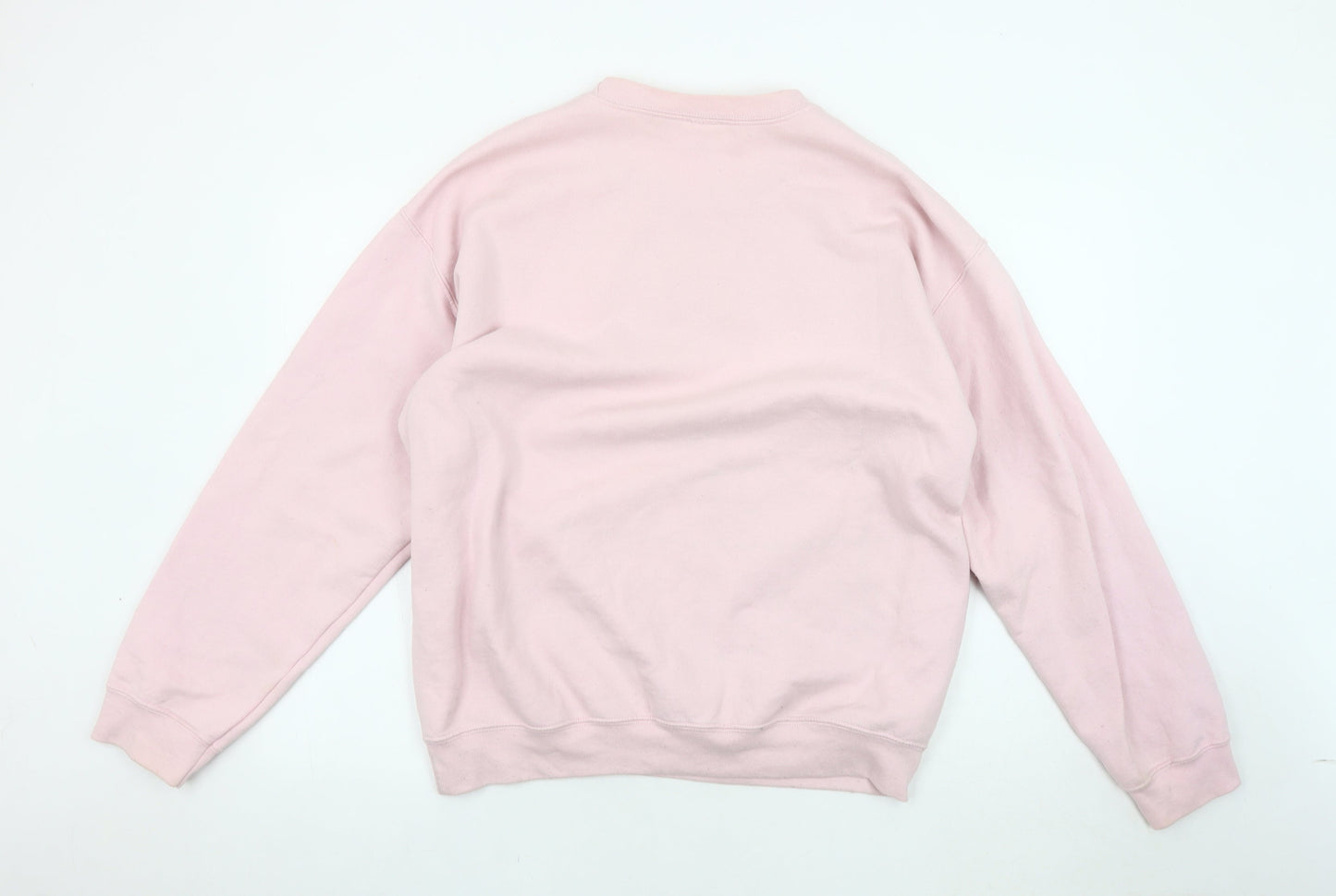 G&G Unisex Pink Striped Sweatshirt L Fleece Logo