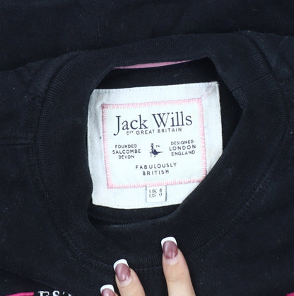 Jack Wills Women's Black Pullover Sweatshirt Size 4