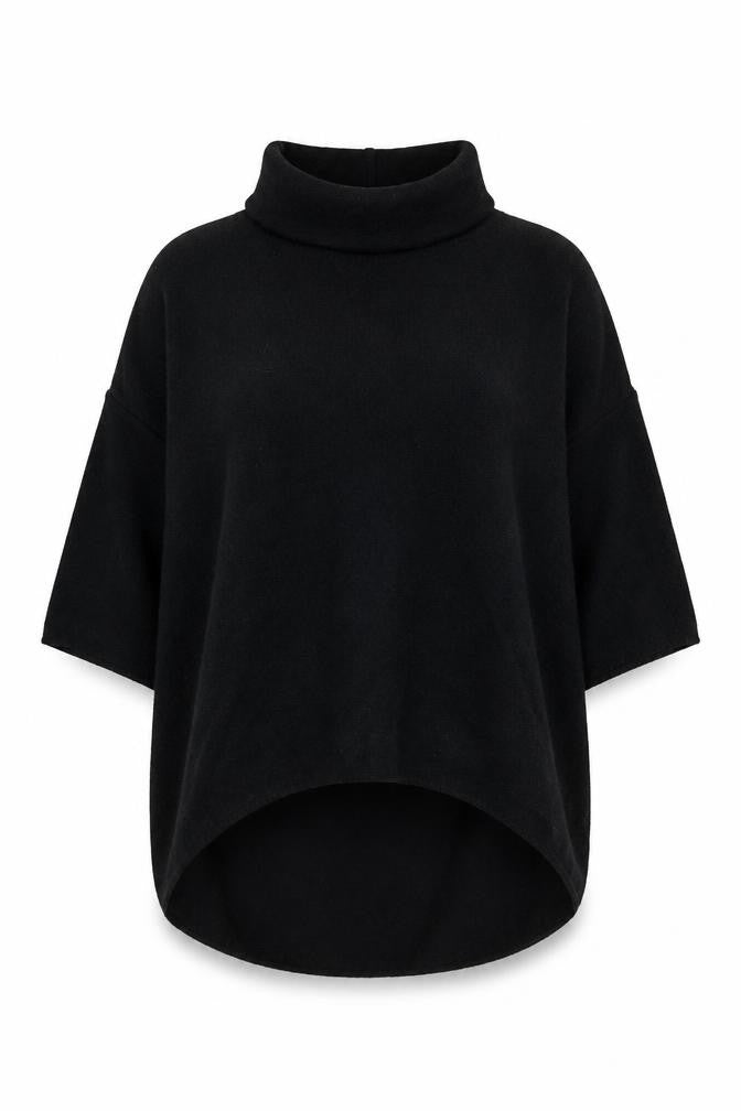 Apricot Women's Black High Neck Jumper M/L