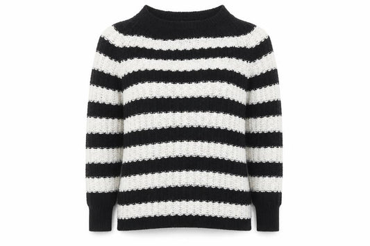 Jigsaw Women's Black Striped Pullover Jumper, M