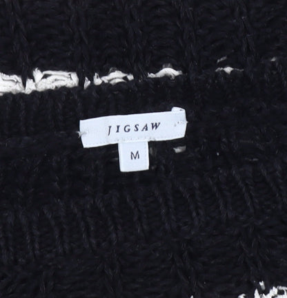 Jigsaw Women's Black Striped Pullover Jumper, M