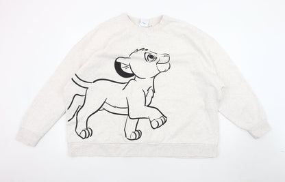 Preloved Disney Women's Beige Lion King Pullover Sweatshirt Size 10 - Front