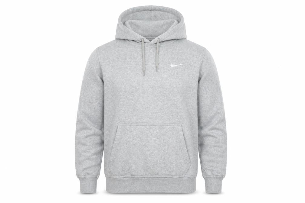 Nike Men's Grey Hoodie, Size S, Logo Accent, Hooded