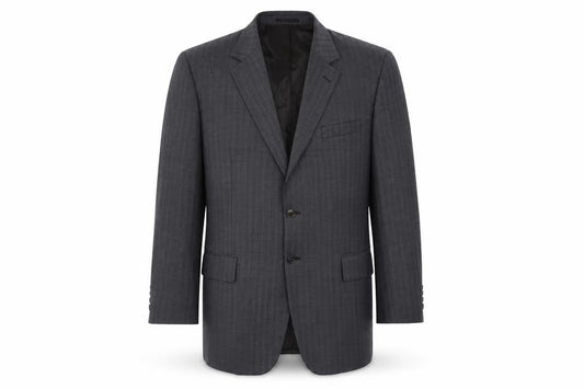 Brook Taverner Men's Grey 44S Wool Blazer - Business & Formal