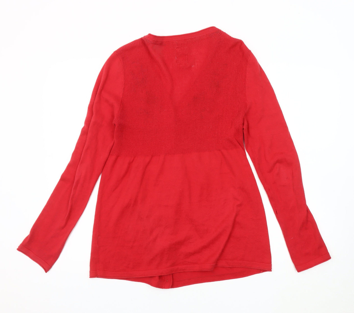 Mantaray Women's Red Embroidered Cardigan Size 12