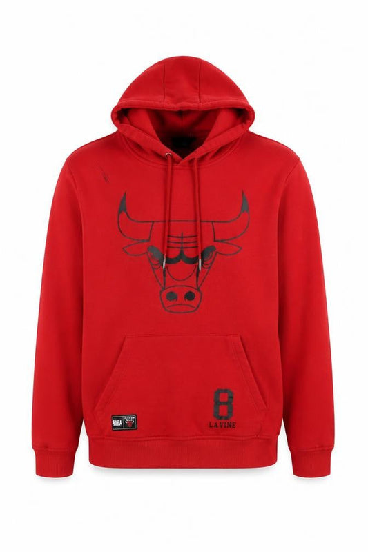 NBA Men's Red Hoodie - Size M, Pullover Style
