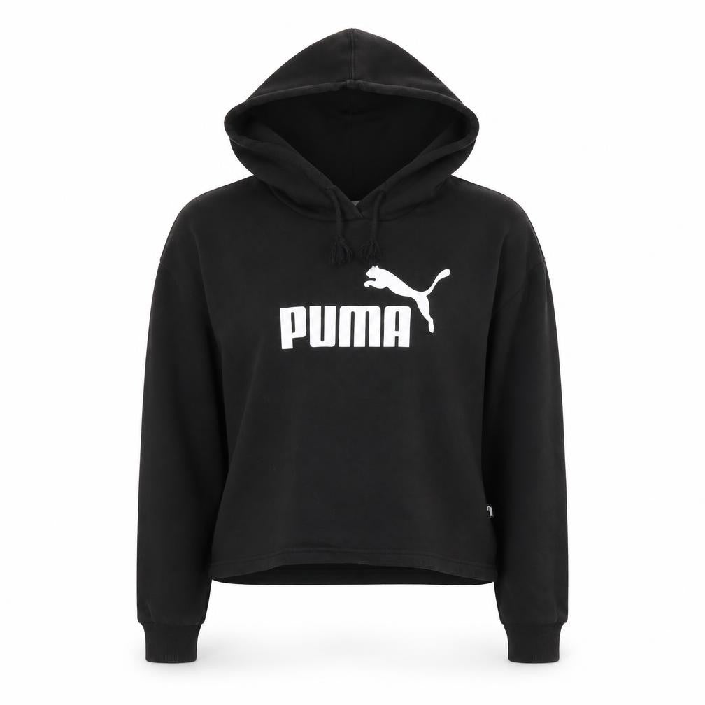 Puma Women's Black Hooded Pullover Logo Hoodie Size 8