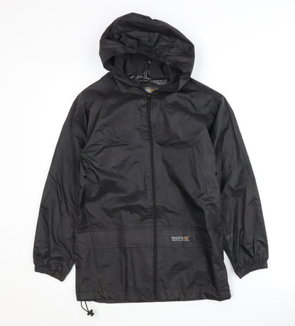 Additional front view of Regatta boys’ black windbreaker jacket 9-10 years