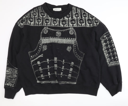 H&M Men's Black Graphic Sweatshirt L