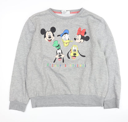 Preloved Disney Women's Grey Mickey & Friends Pullover Sweatshirt M - Front