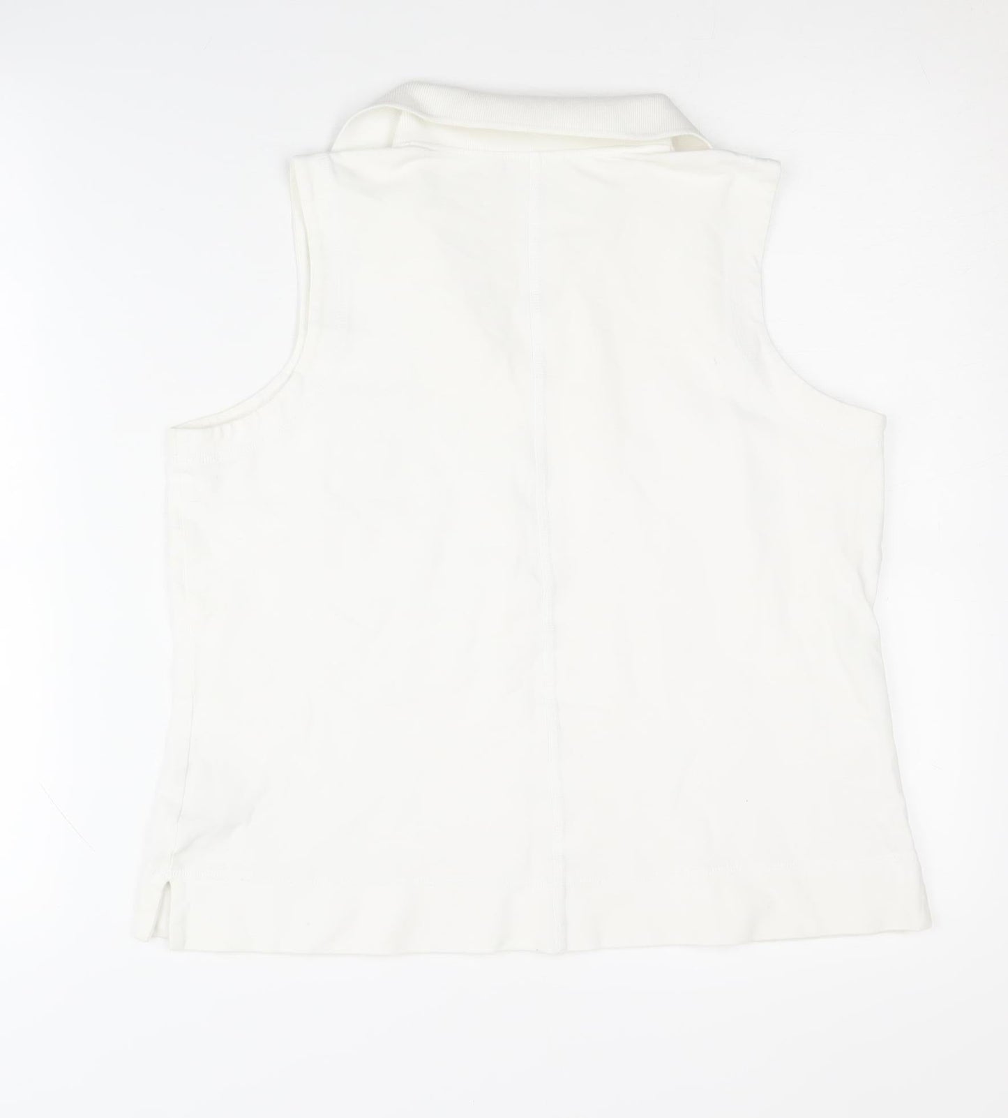 Royal Robbins Women's White Sleeveless Collared Tank - M