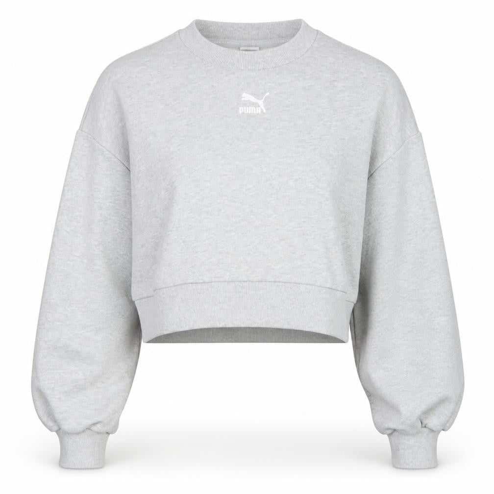 Puma Women's Grey Pullover Sweatshirt, Size 16, Logo Accent