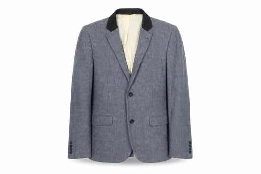Topman Blue Wool Tweed Blazer Size 42 Men's