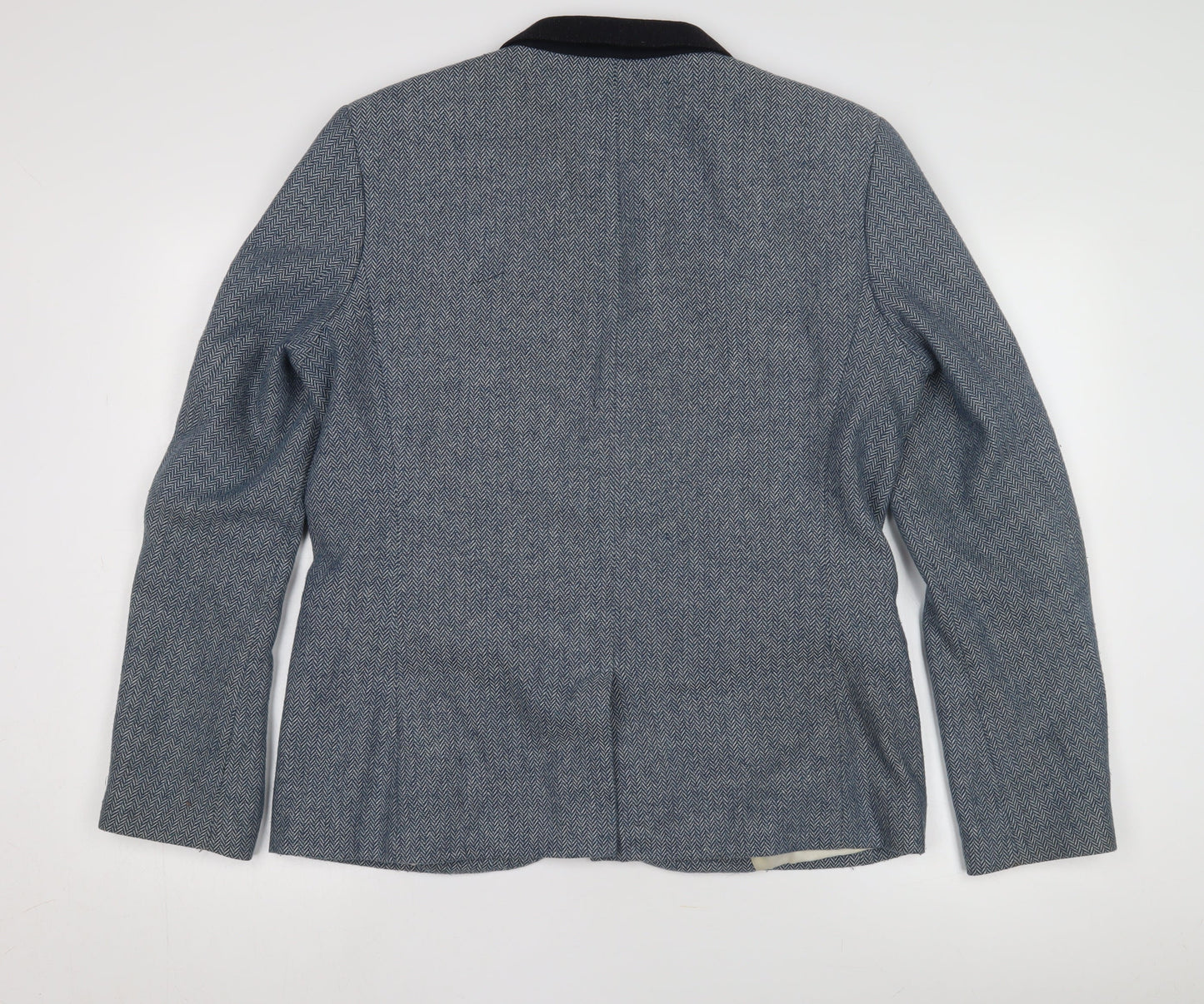 Topman Blue Wool Tweed Blazer Size 42 Men's