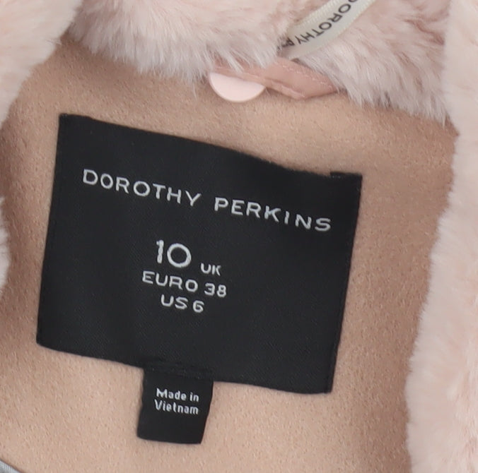 Dorothy Perkins Women's Beige Overcoat Size 10