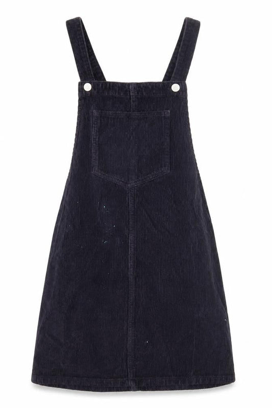 Topshop Women’s Black Corduroy Pinafore Dress Size 6
