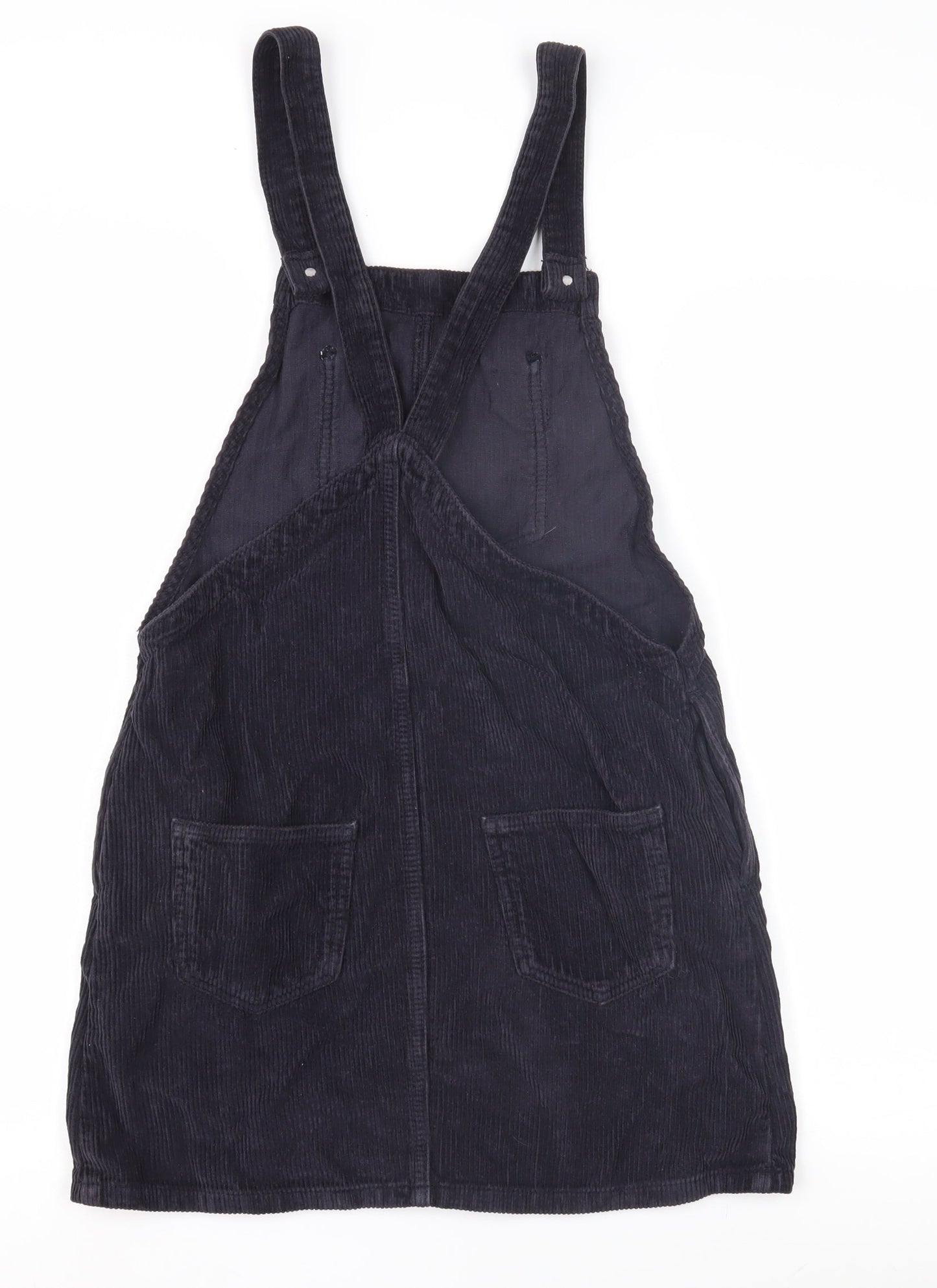 Topshop Women’s Black Corduroy Pinafore Dress Size 6