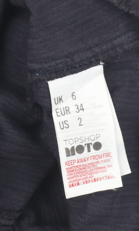 Topshop Women’s Black Corduroy Pinafore Dress Size 6