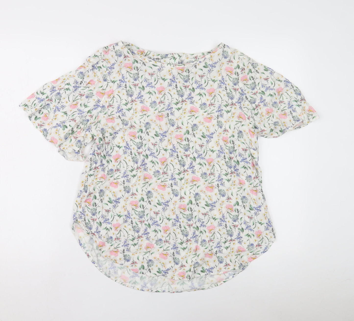 H&M Women's Floral Blouse, Multicoloured, Size M