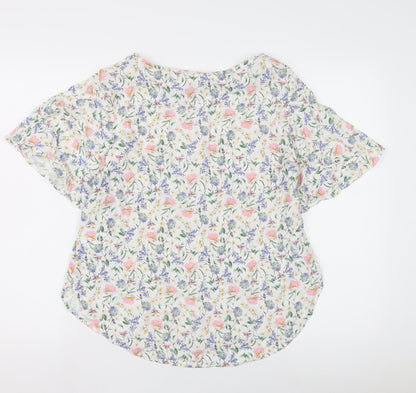 H&M Women's Floral Blouse, Multicoloured, Size M