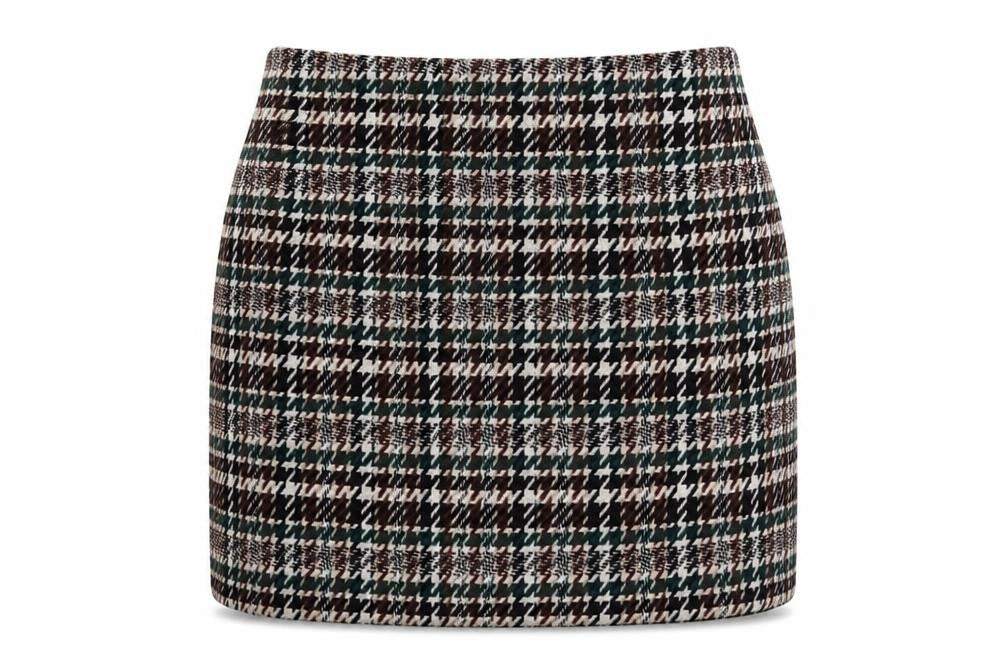 H&M Women's Multicoloured 6 Houndstooth Pencil Skirt