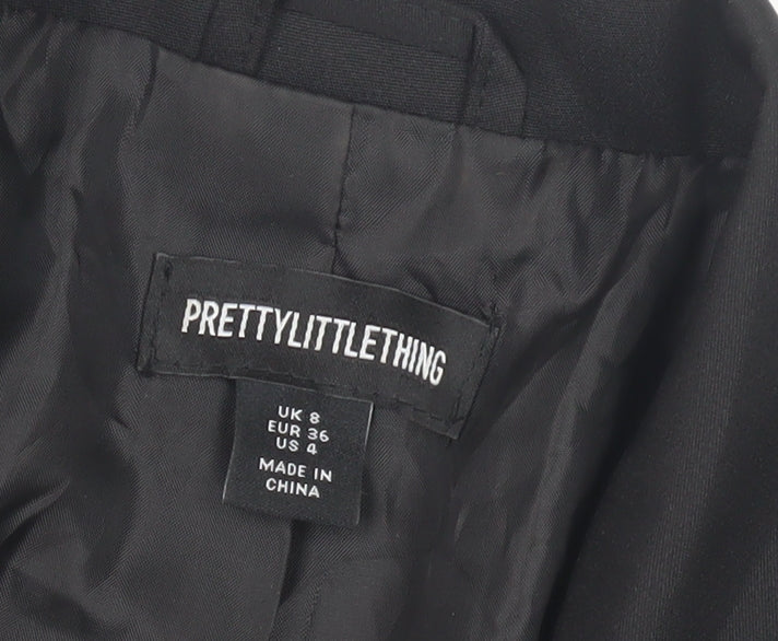 PrettyLittleThing Women's Black Blazer Size 8
