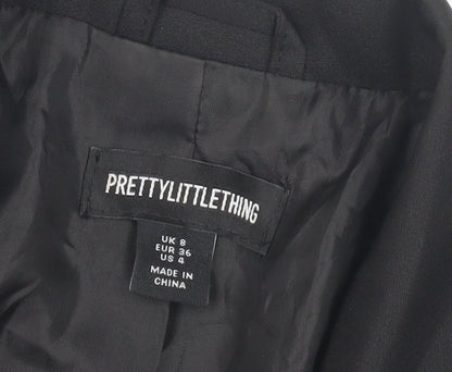 PRETTYLITTLETHING Women's Black Blazer Size 8