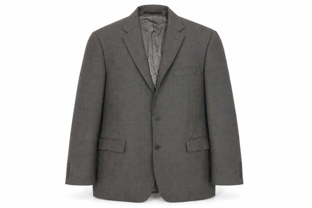 Marks & Spencer Men's Grey Wool Blazer, Size 44R Classic Check