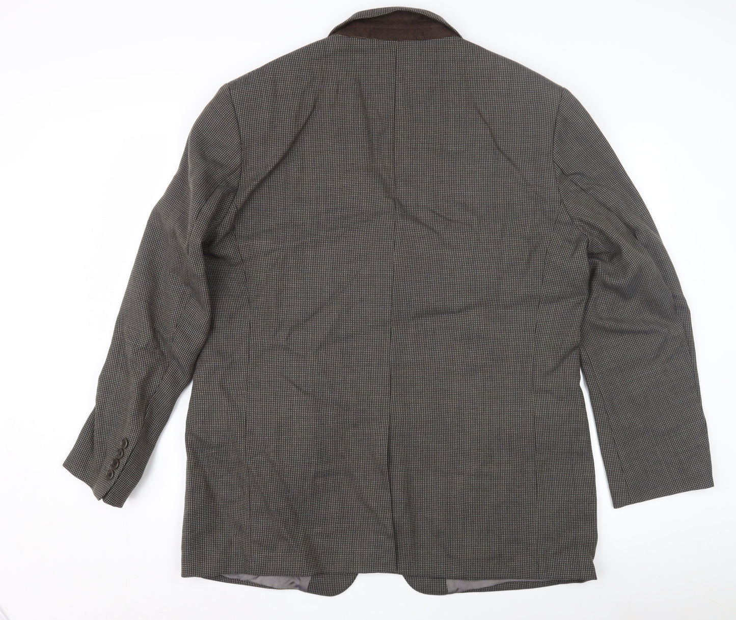 Marks and Spencer Men's Grey Wool Blazer, Size 44R Classic Check