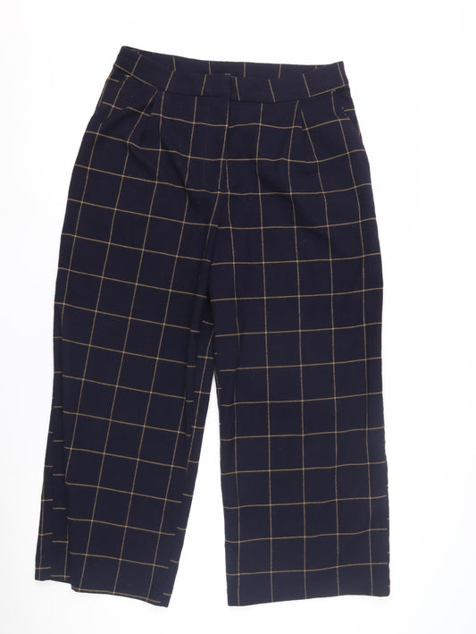 Monki Women’s Blue Check Trousers Size 12