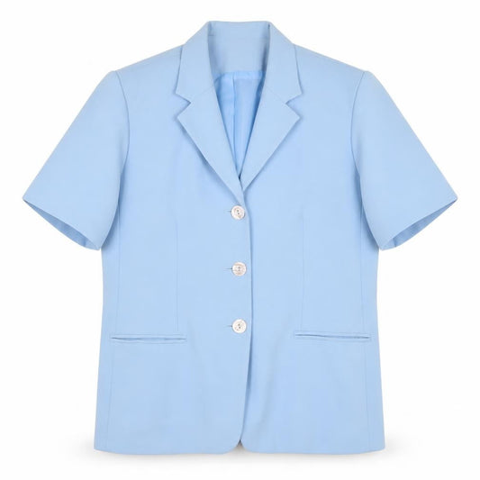 Bonmarché Women's Blue Short Sleeve Blazer - Size 14