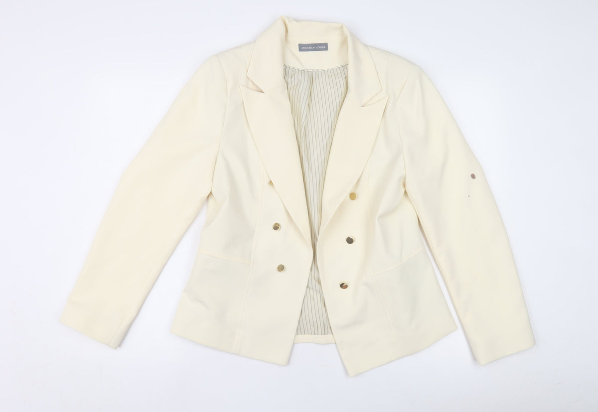 Michaela Louisa Women's Ivory Blazer, Size 12, Double-Breasted