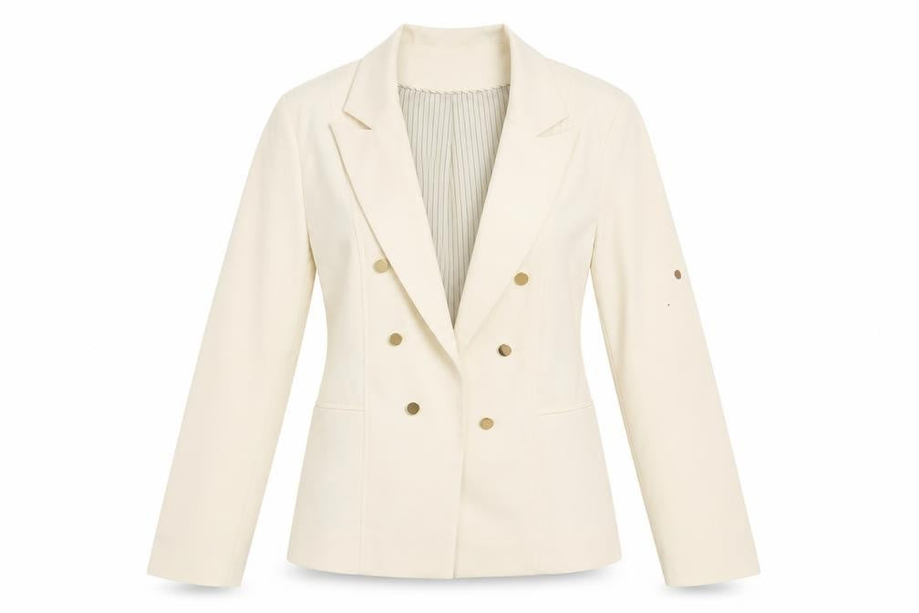 Michaela Louisa Women's Ivory Blazer, Size 12, Double-Breasted
